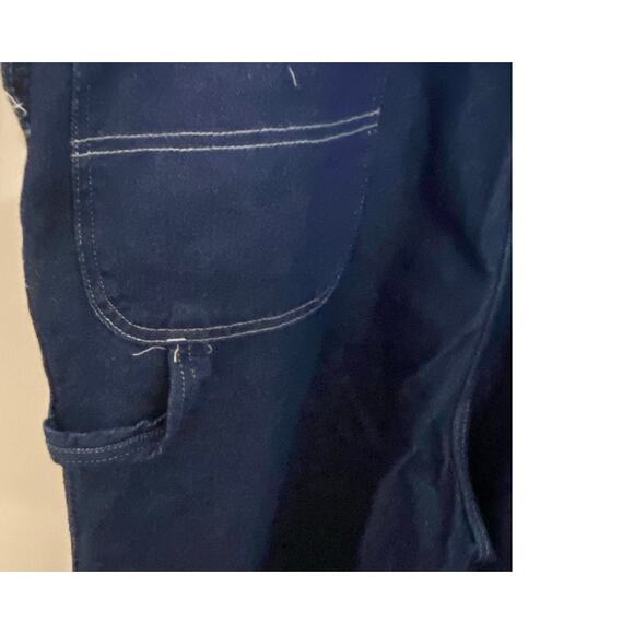 Dickies Denim Bib Overalls L Regular Blue Workwear Carpenter Pockets Heavy Duty - Picture 6 of 8